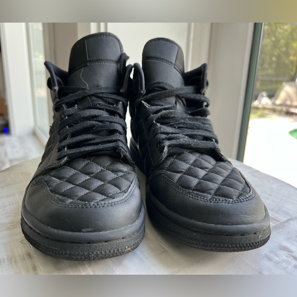 Nike Air Jordan 1 Mid SE Retro Quilted Black size 11w 9.5m - Picture 3 of 9